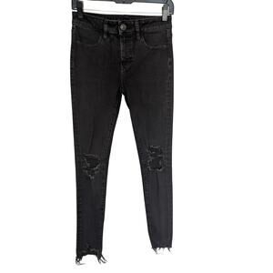 American Eagle Women Jeans, "The Dream Jean" Black Hi-Rise Jeggings, Sz 2 Long
